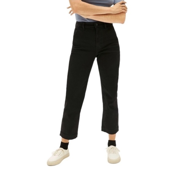 EVERLANE STRAIGHT LEG CROP BLACK JEANS SIZE 6 - Picture 4 of 15
